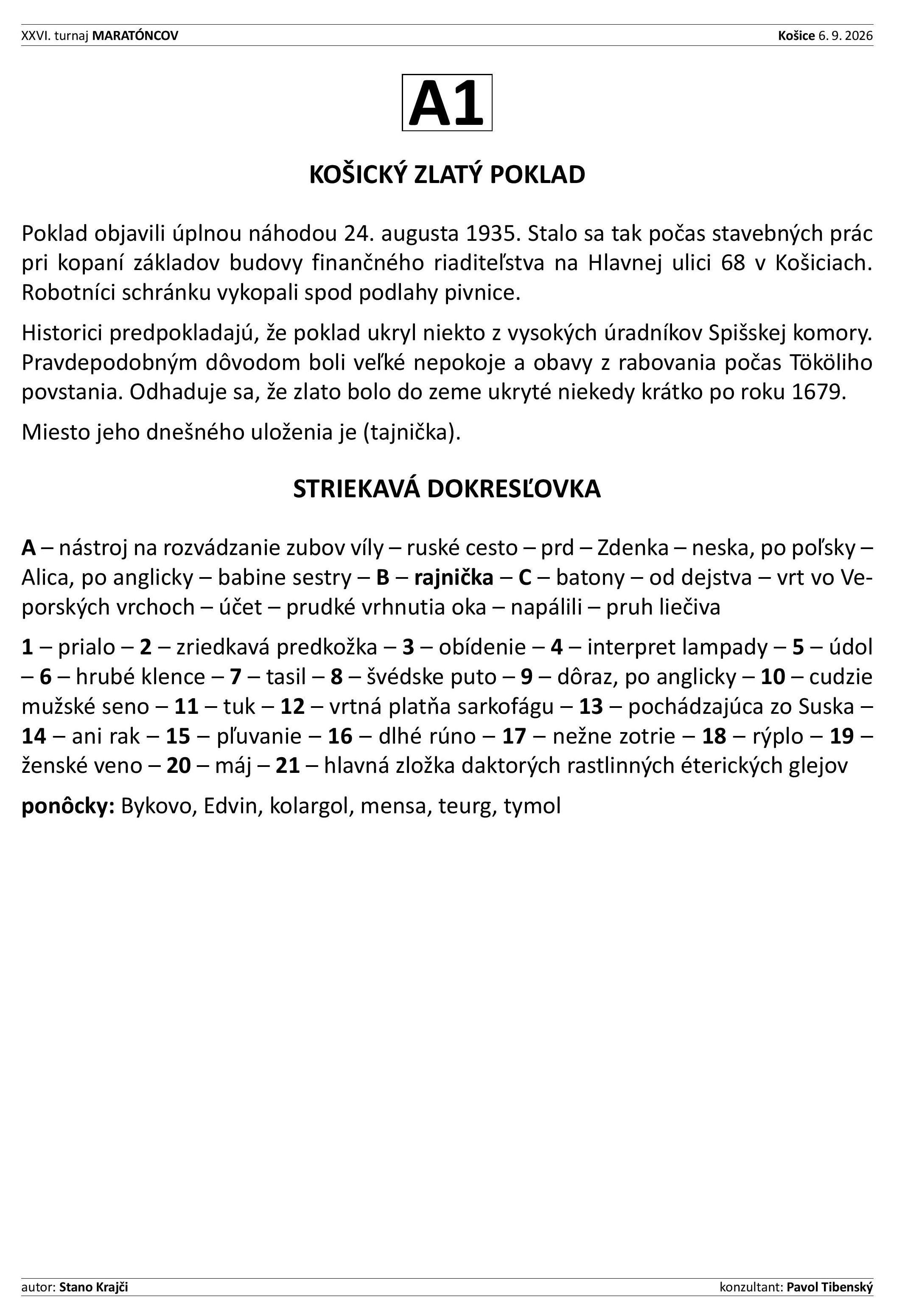 A1 - legenda